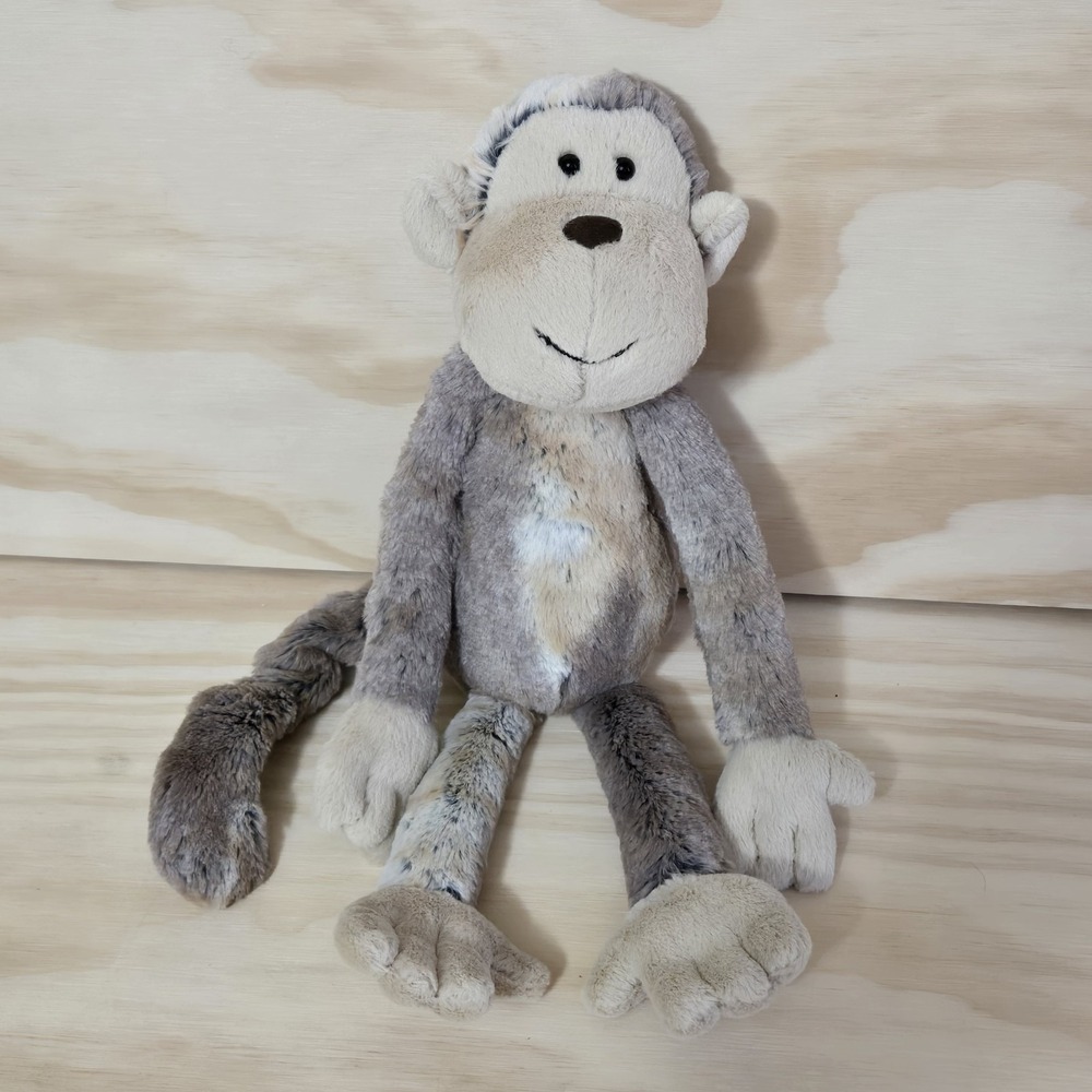 Jellycat London Mattie Monkey 17" Plush Floppy Curly Tail Brown And Grey Retired
